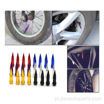 Tampa de válvula de bala pontiaguda Acessórios para pneus de bicicleta de motocicleta